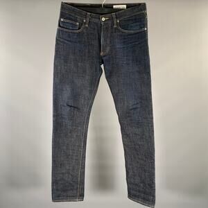 GUSTIN Size 34 Indigo Selvedge Denim Slim Fit Jeans